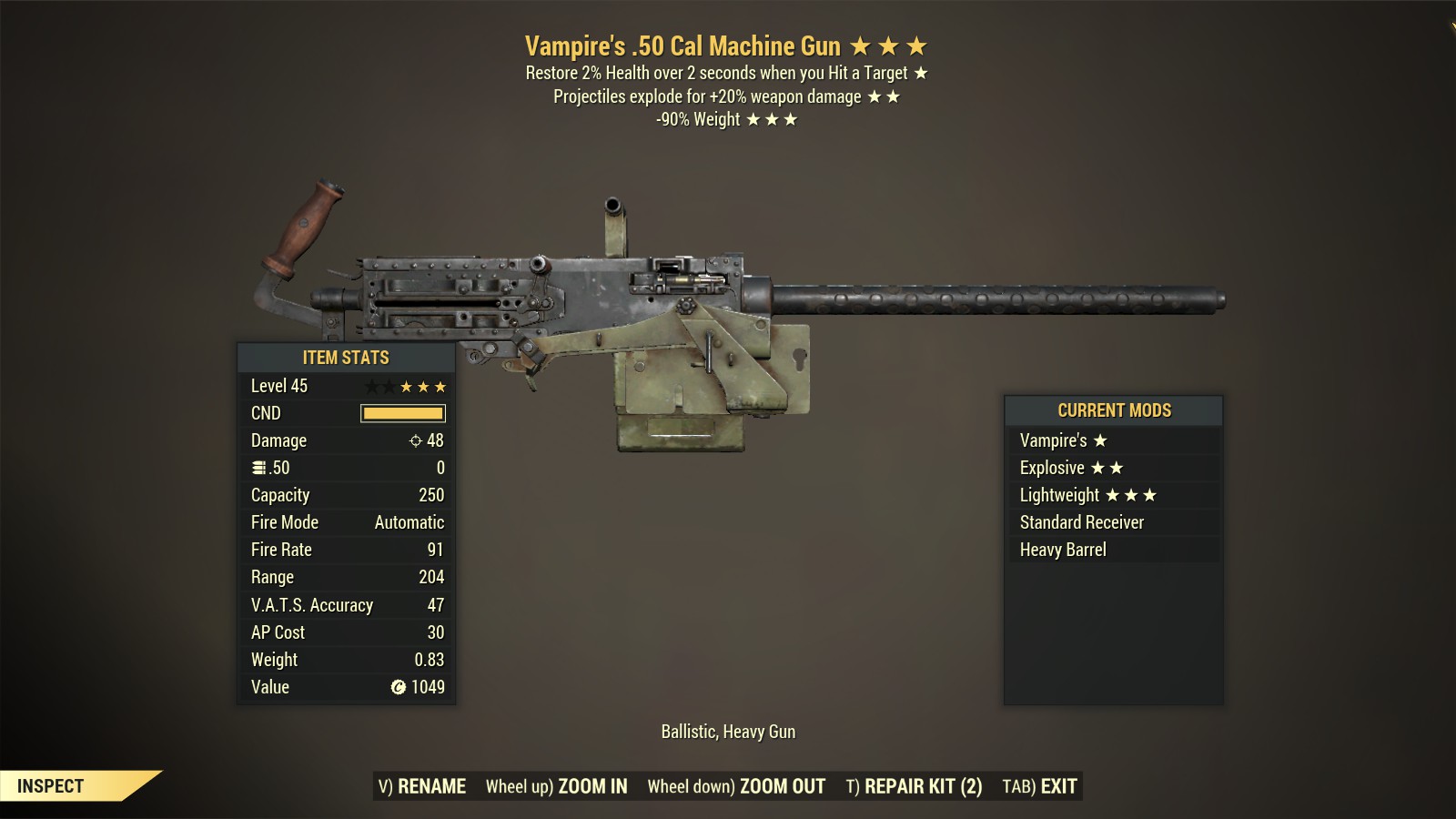 Vampire's【Explosive + Lightweight】.50 Cal Machine Gun